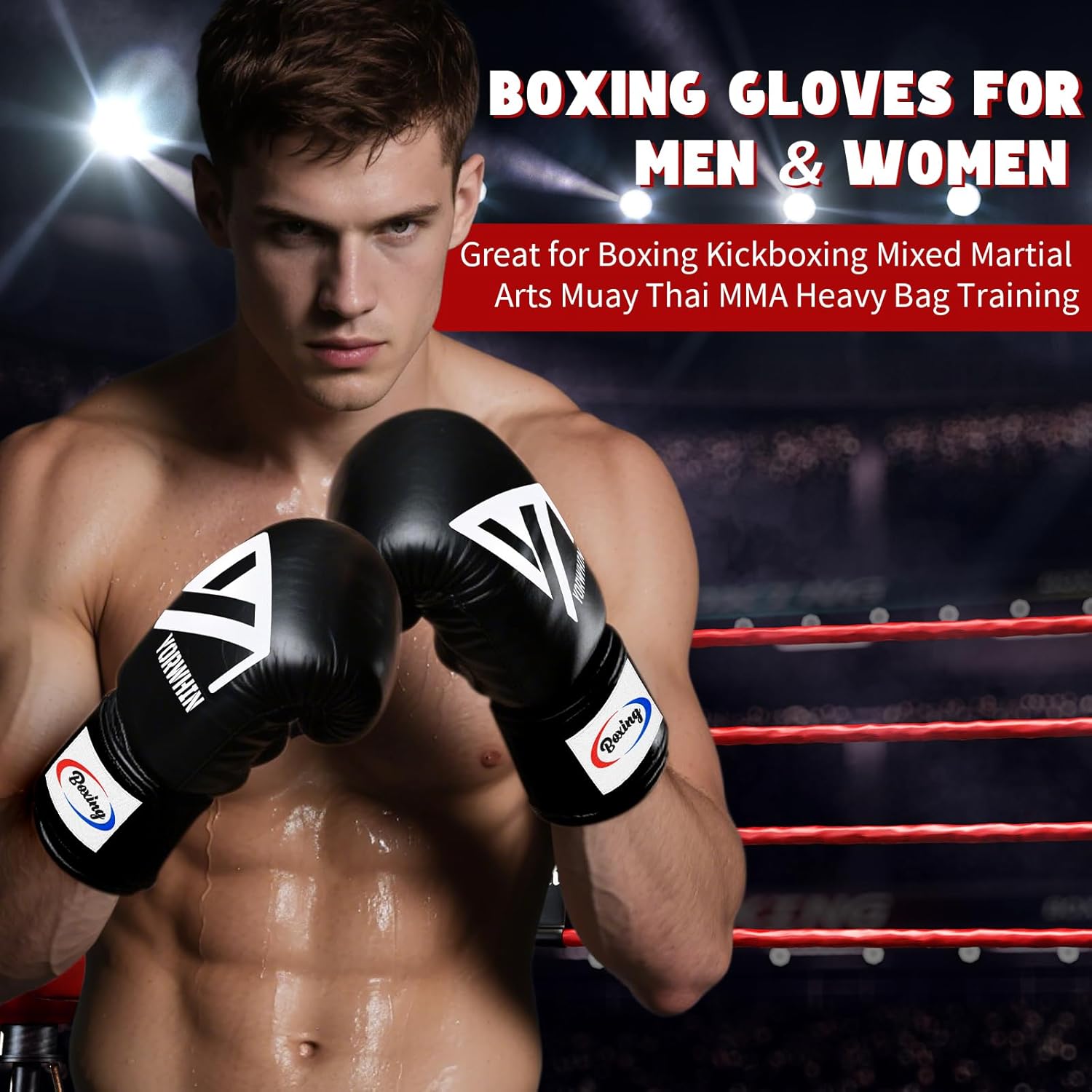 Guantes de boxeo para hombres y mujeres, guantes de entrenamiento y...