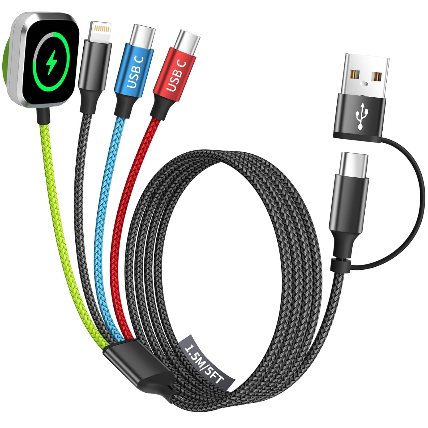 Travel Essentials - Cargador de Apple Watch, doble tipo C, cable de...