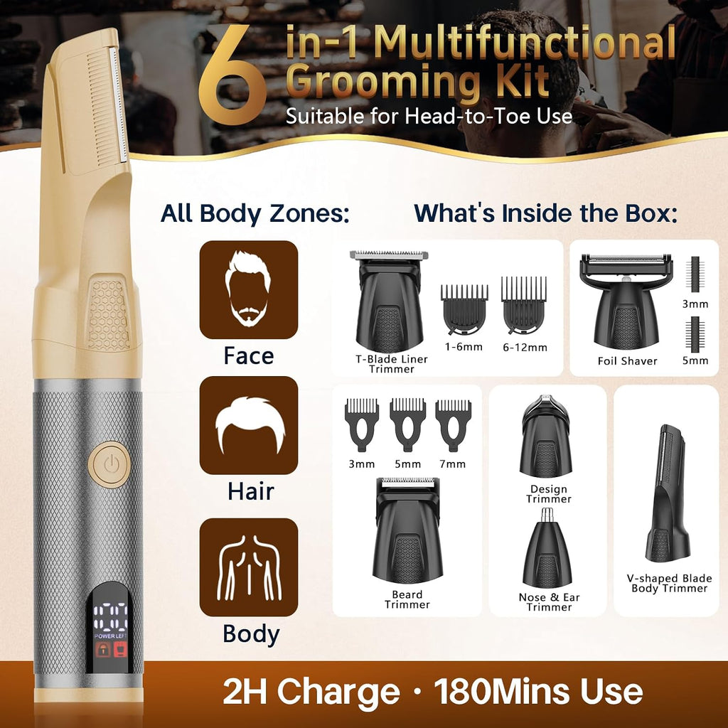 Manscape - Recortadora de cuerpo y barba para hombres, kit de aseo...