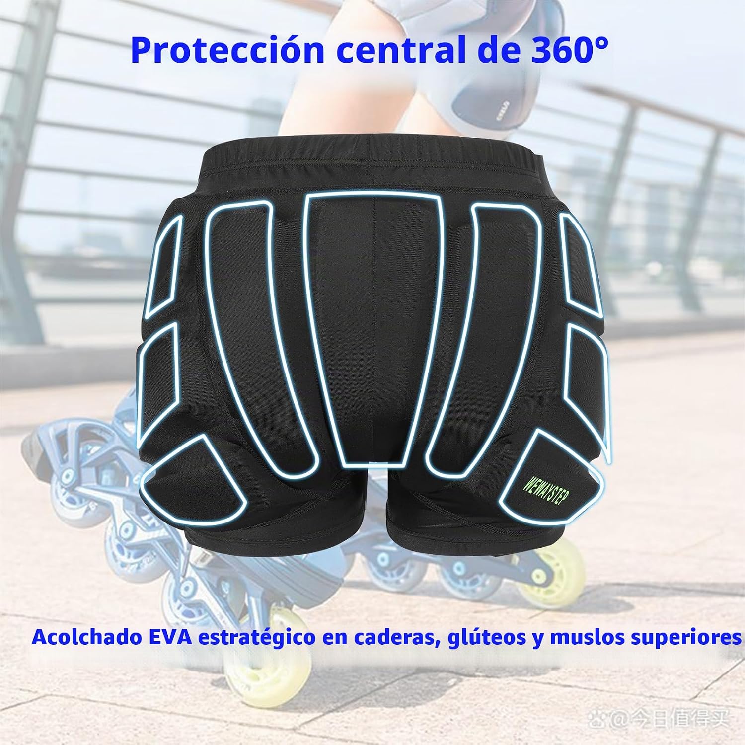 Pantalones cortos acolchados para niños con cremallera, almohadilla...