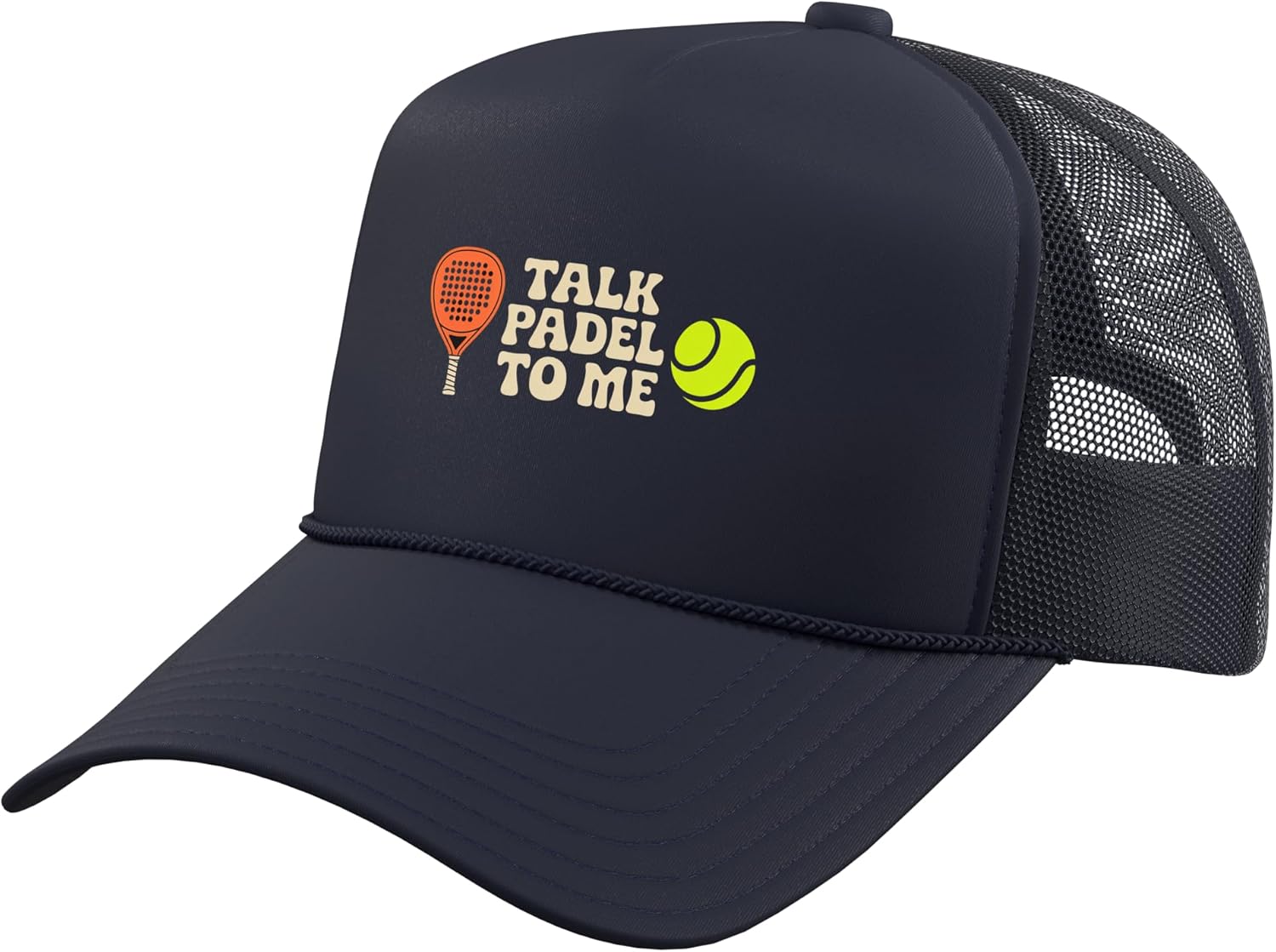 Padel Tennis Retro Design \u2013 Talk Padel to Me Gorra Trucker con...