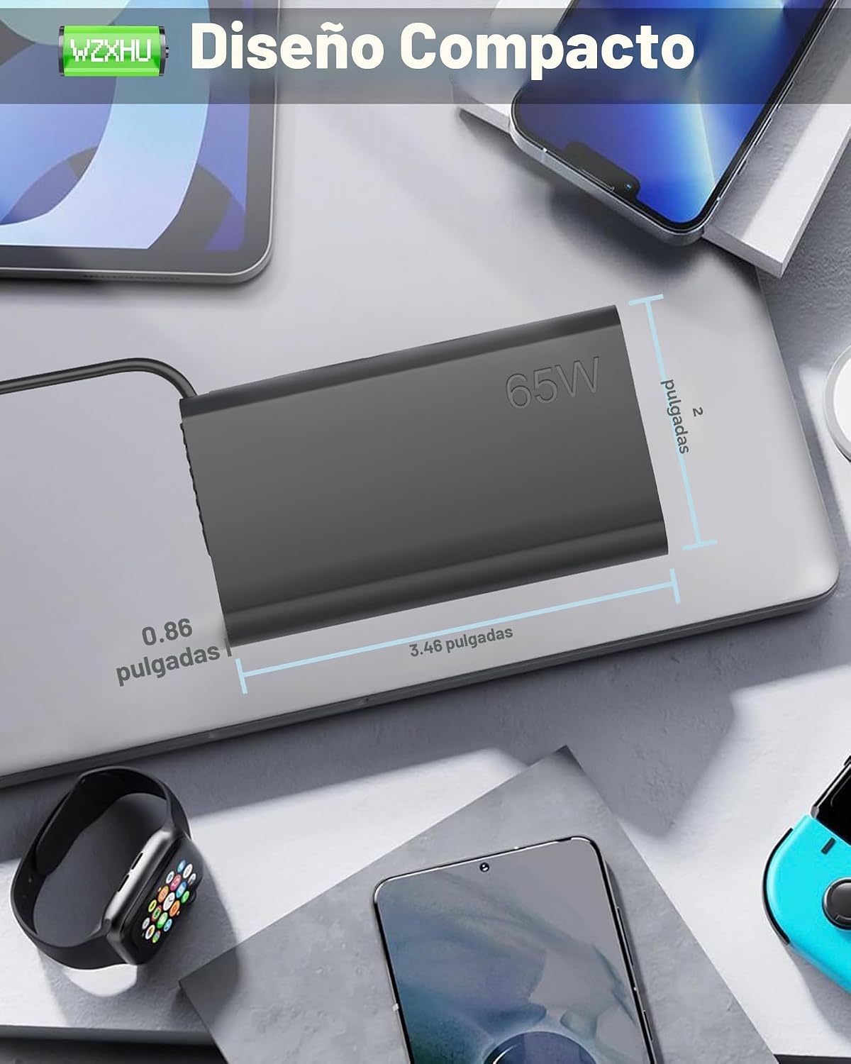 WZXHU Cargador de laptop USB-C delgado de 65 W compatible con Lenov...