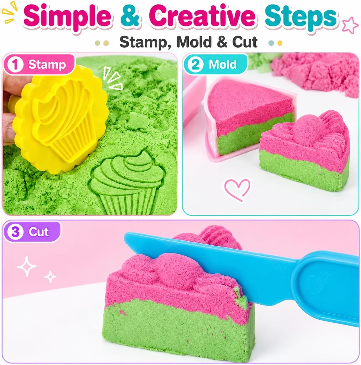 Carolart Cubo sensorial, kit sensorial de helado y pasteles, kit de...