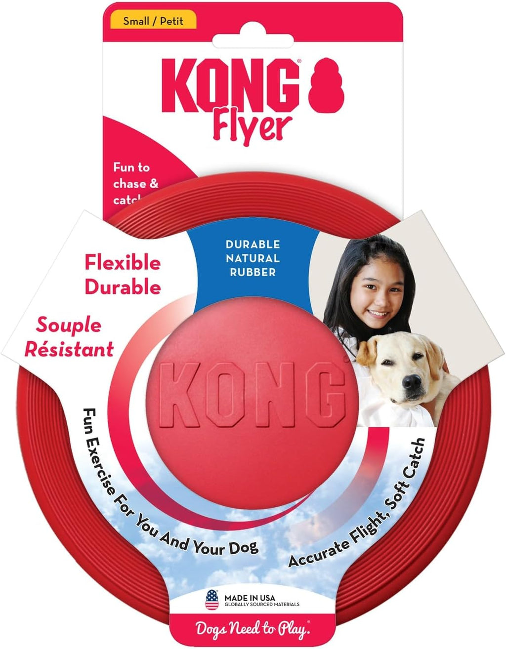 KONG Flyer - Juguete duradero para perros para jugar al aire libre...