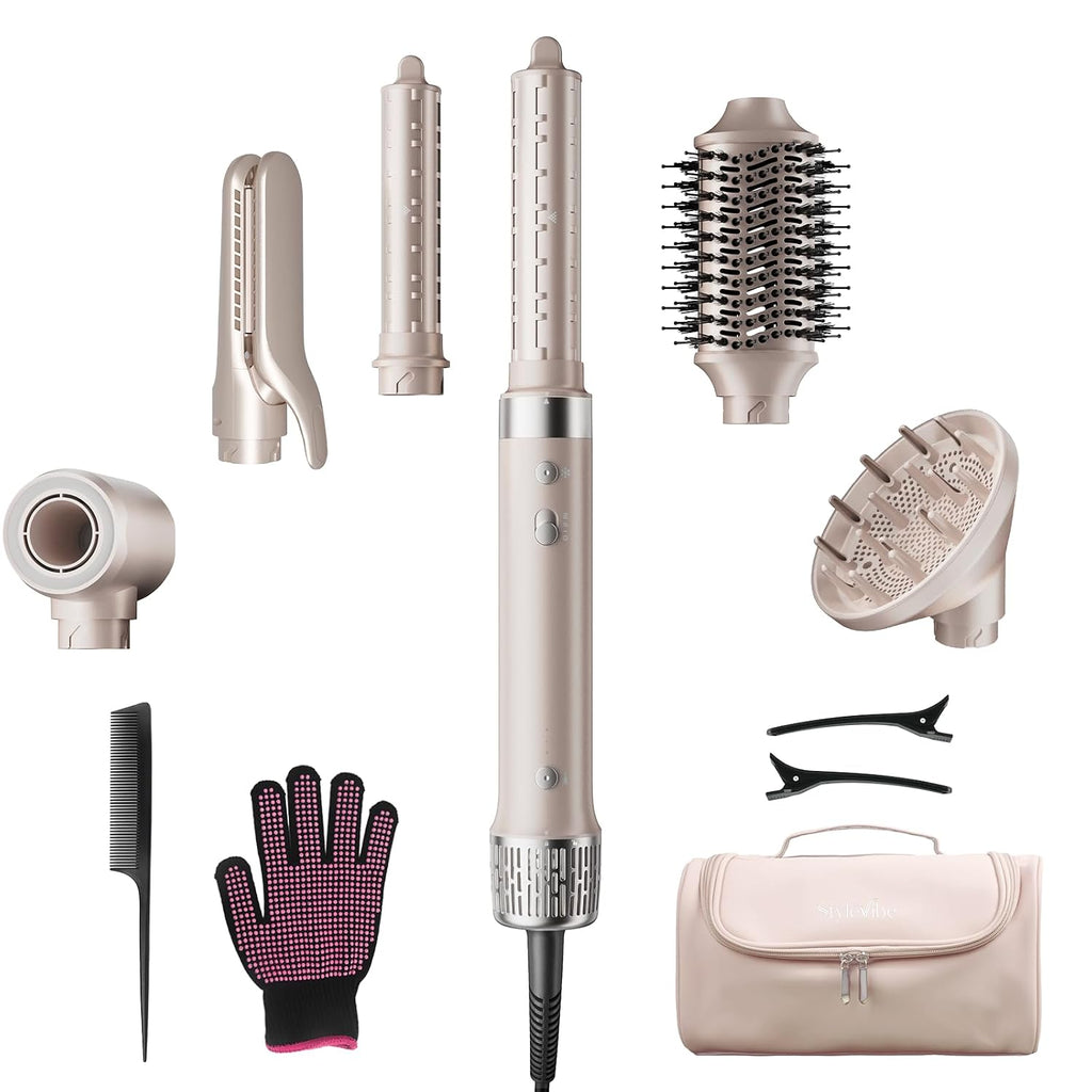 Mythsight StyleVibe - Moldeador de aire 6 en 1 con difusor de pelo,...