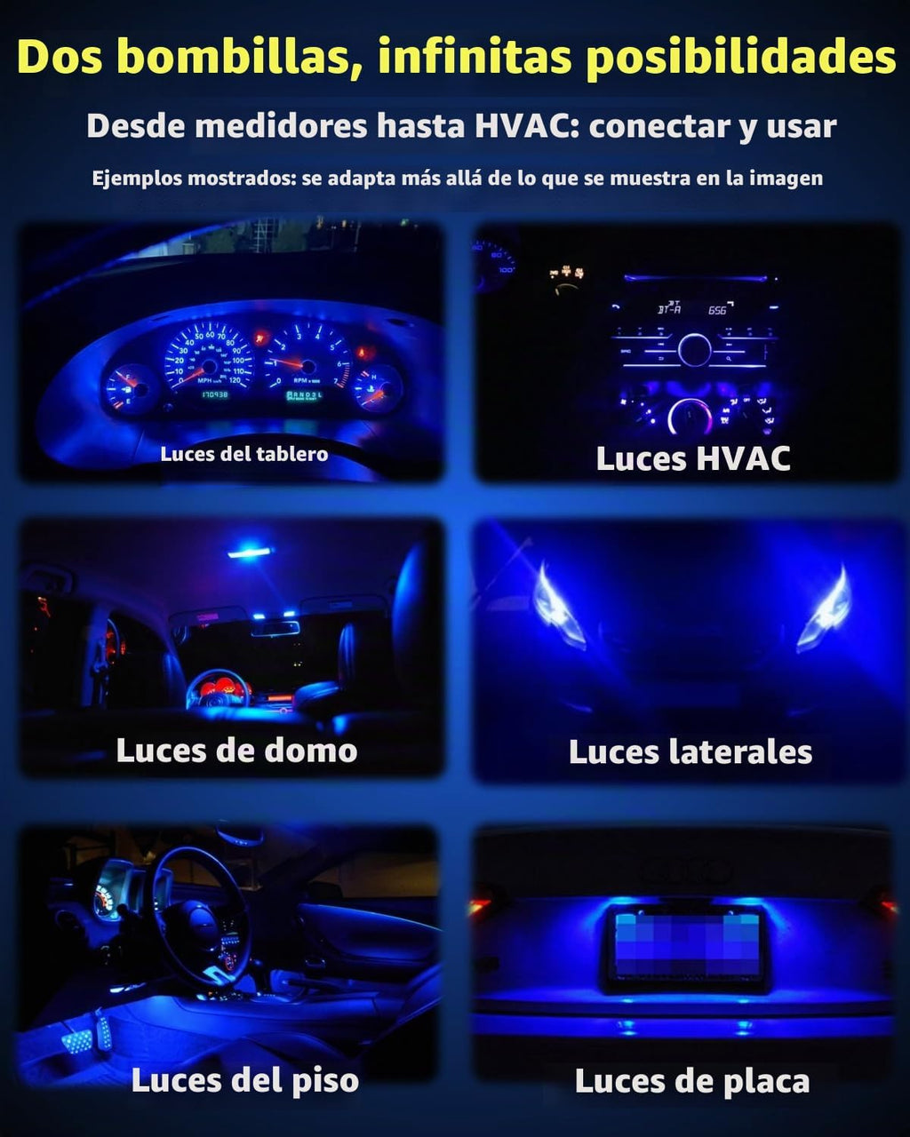 WLJH Canbus - Enchufe de bloqueo giratorio ultra brillante Pc74 T5...