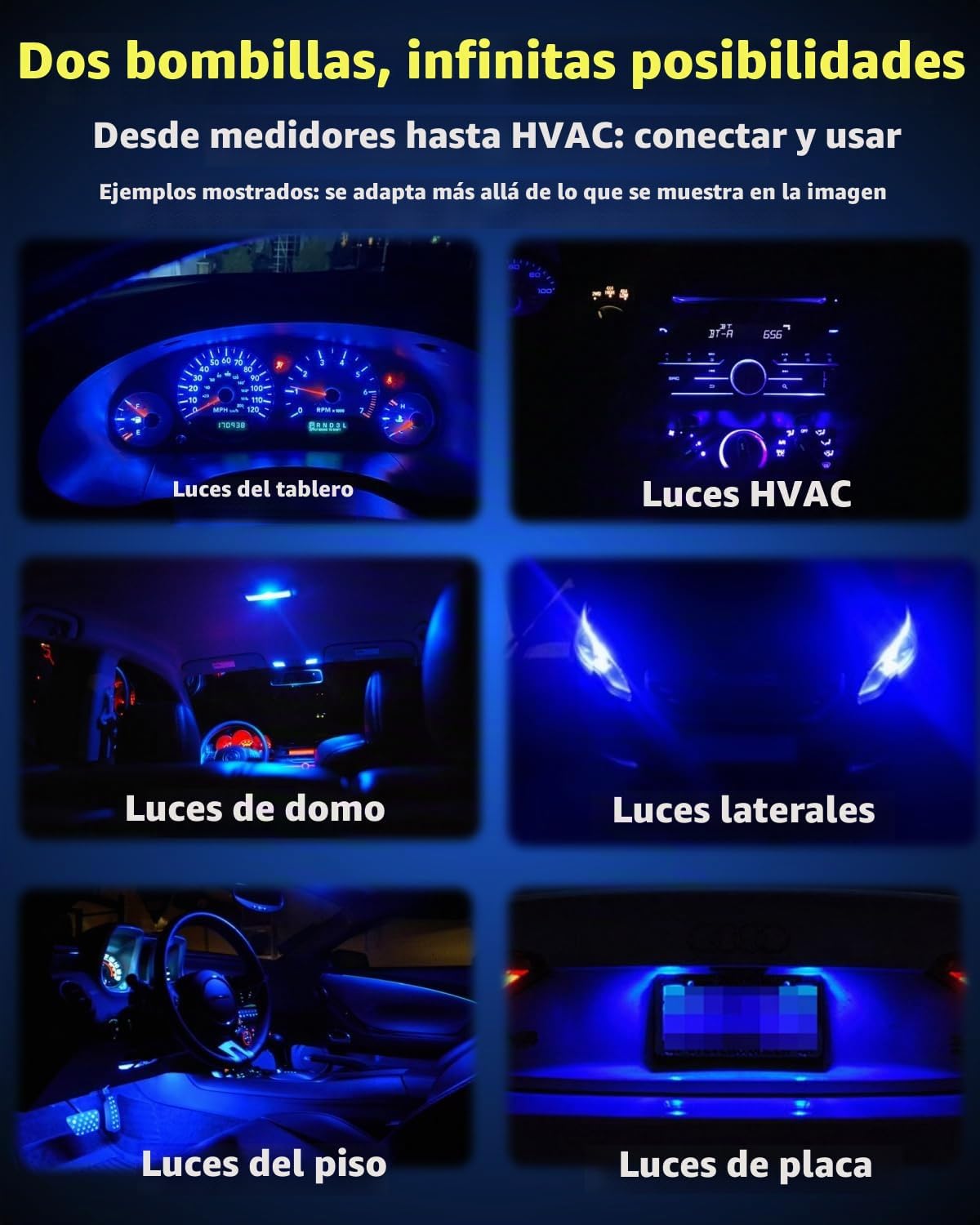 WLJH Canbus - Enchufe de bloqueo giratorio ultra brillante Pc74 T5...