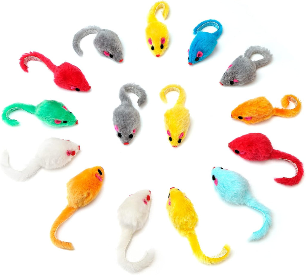 CHIWAVA 36PCS 4.1 '' Peludo Gato Juguete Ratones Sonajero P...