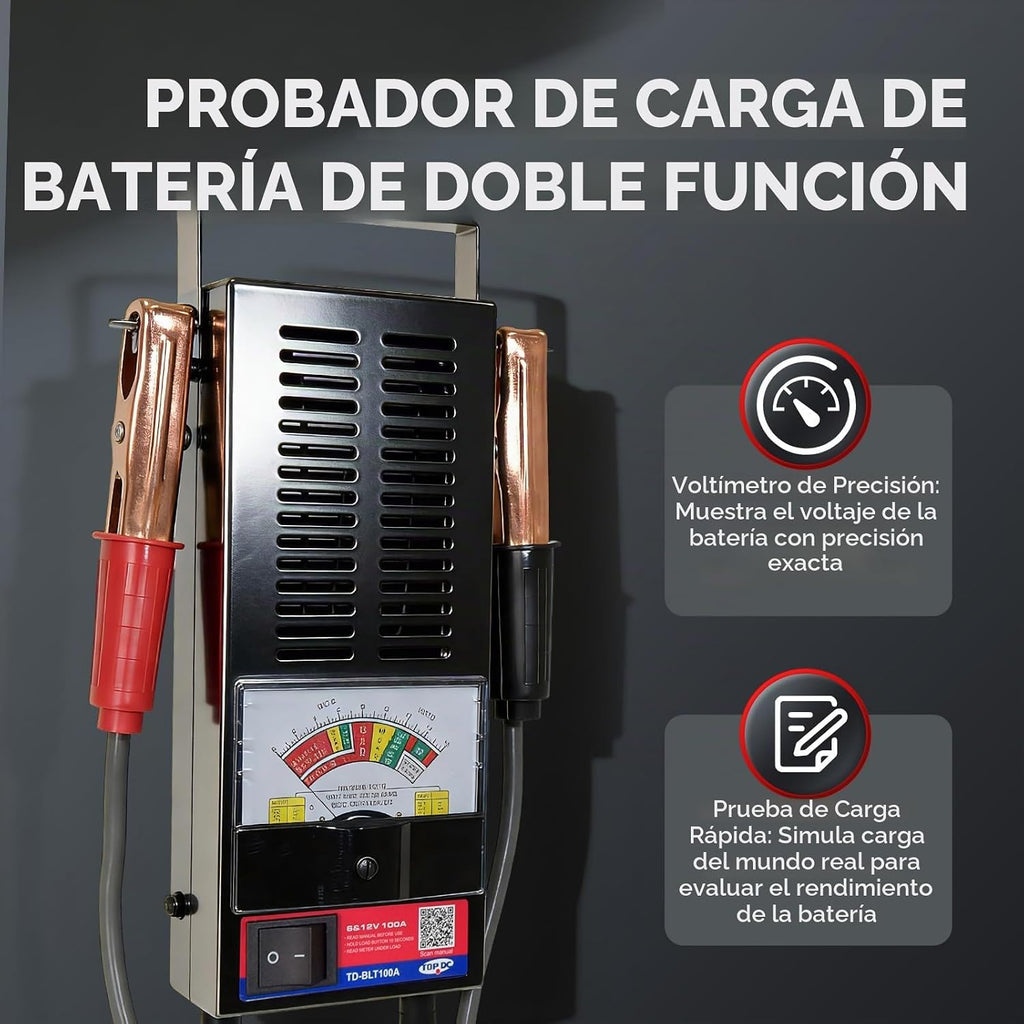 TOPDC Probador de Batería de Coche, 6V\/12V, Probador de Carga de B...