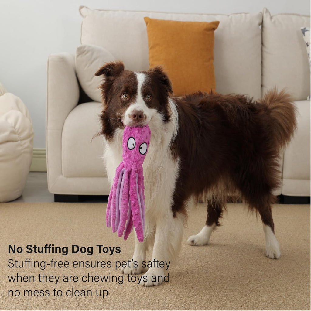 CPYOSN Juguetes chirriantes para perros, pulpo, sin relleno, juguet...