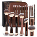 MAANGE Juego de 20 brochas de maquillaje con bolsa, brocha Kabuki d...