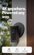 Ring Outdoor Cam 4K Plus (modelo más reciente), con batería, color...