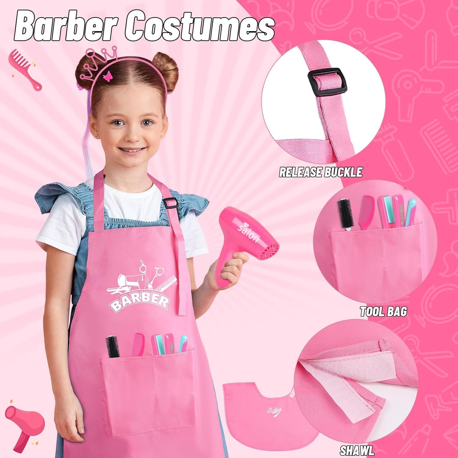 Gifts2U Juguetes de peluquería para niñas, juego de salón de bellez...