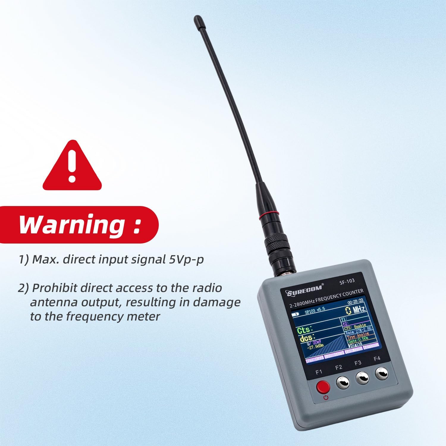 Mcbazel Surecom SF-103 portátil 2mHz -2.8GHz Walkie Talkie Contador...