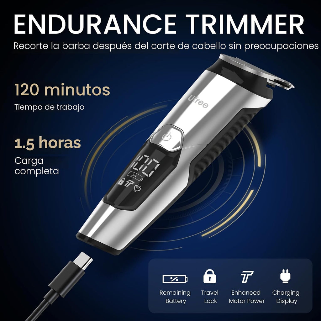 Ufree Kit de recortadora de barba 3 en 1, maquinilla de afeitar elé...