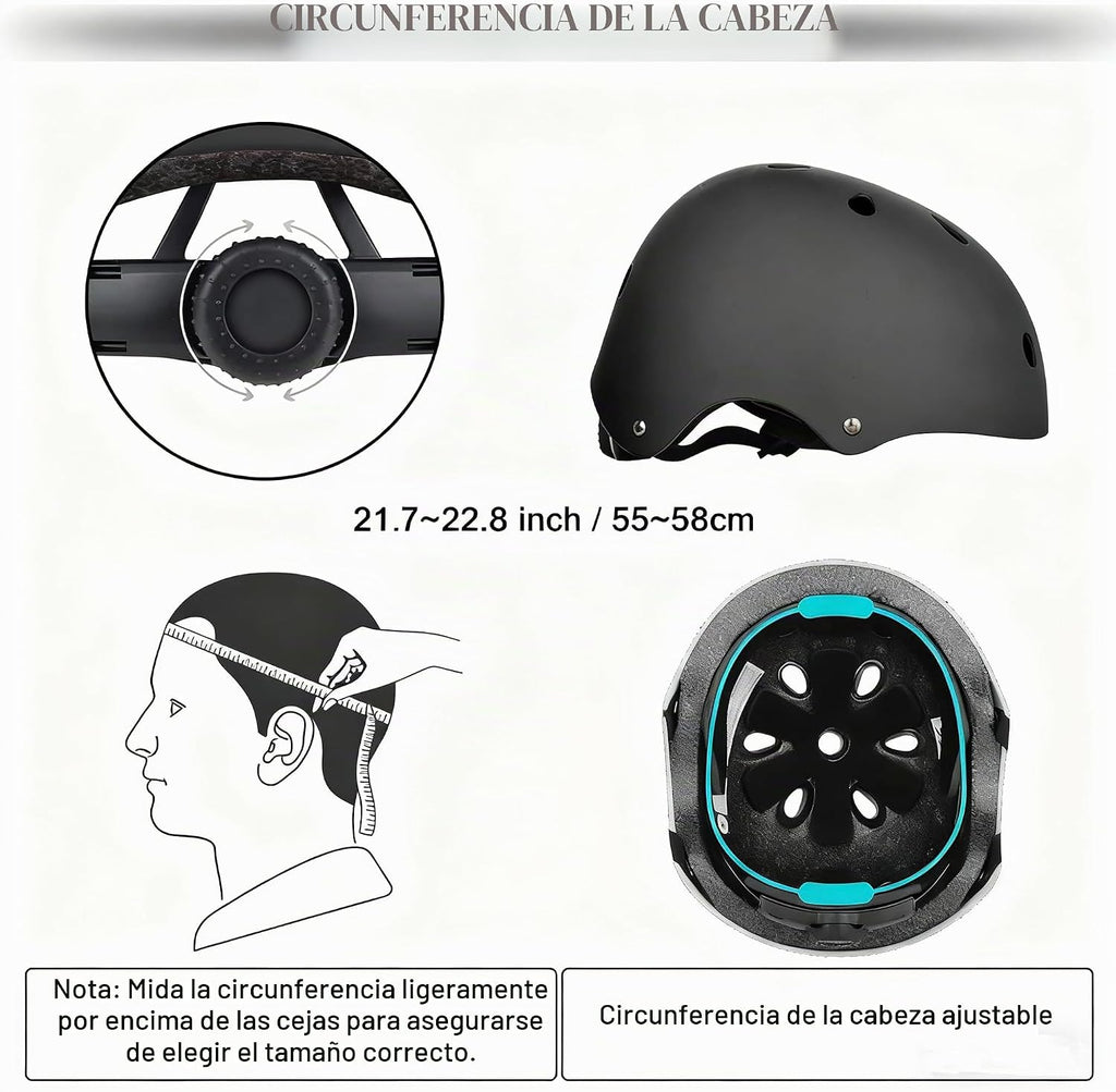 WayEee Juego de casco de bicicleta para niños, rodilleras, equipo d...