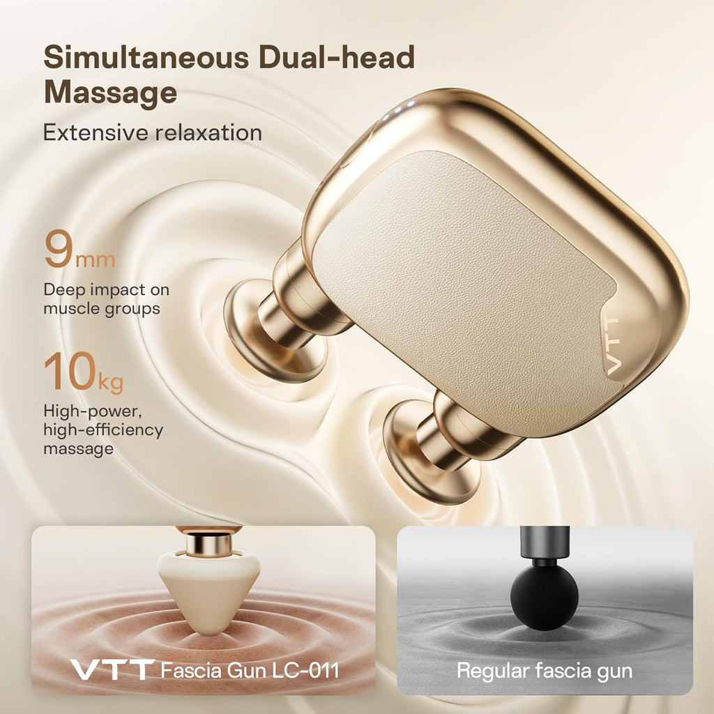 VTT Dual-Head Mini Massage Gun, Percussion Deep Tissues Muscle Mass...