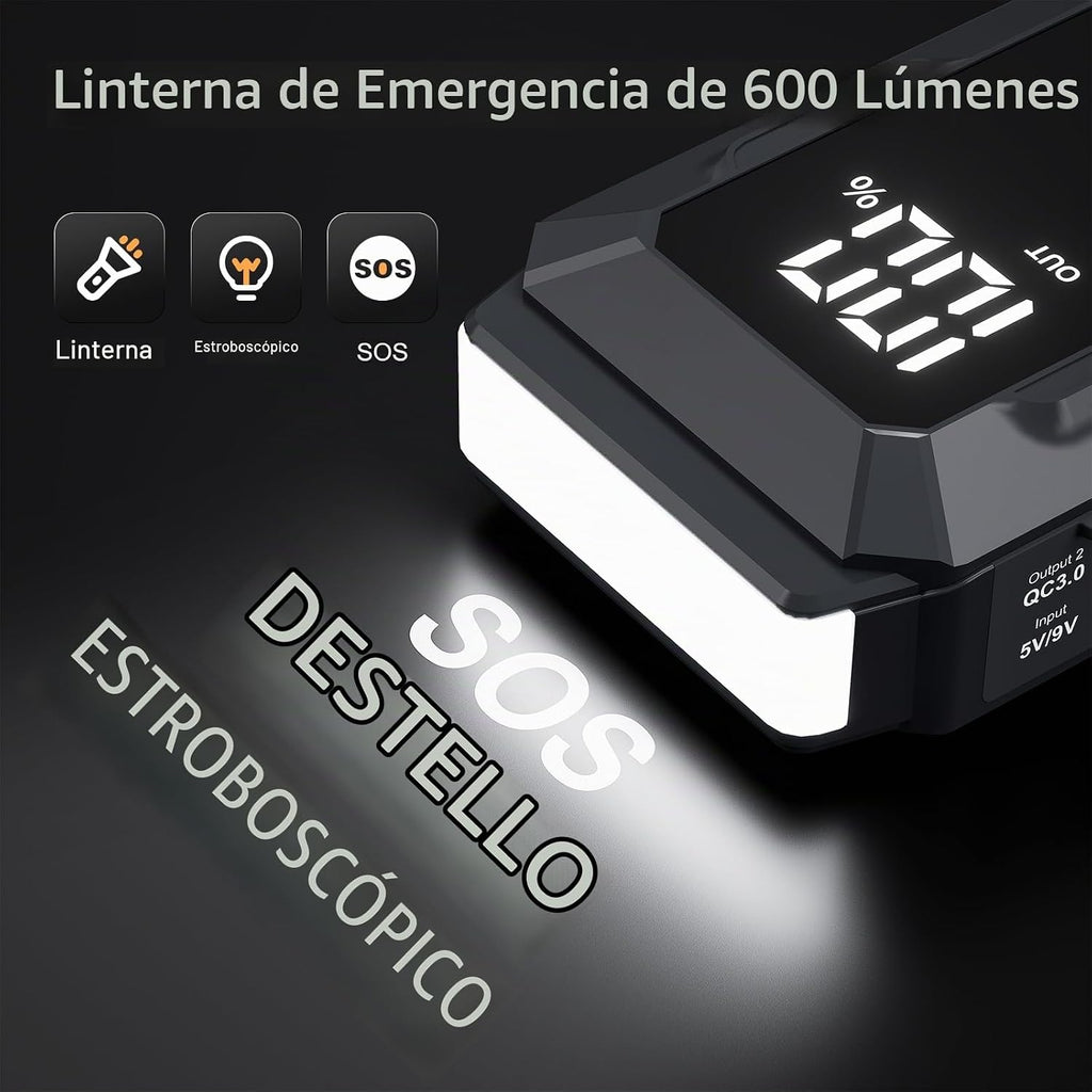 Povasee Arrancador de 4000 amperios, arrancador de batería de 12 vo...
