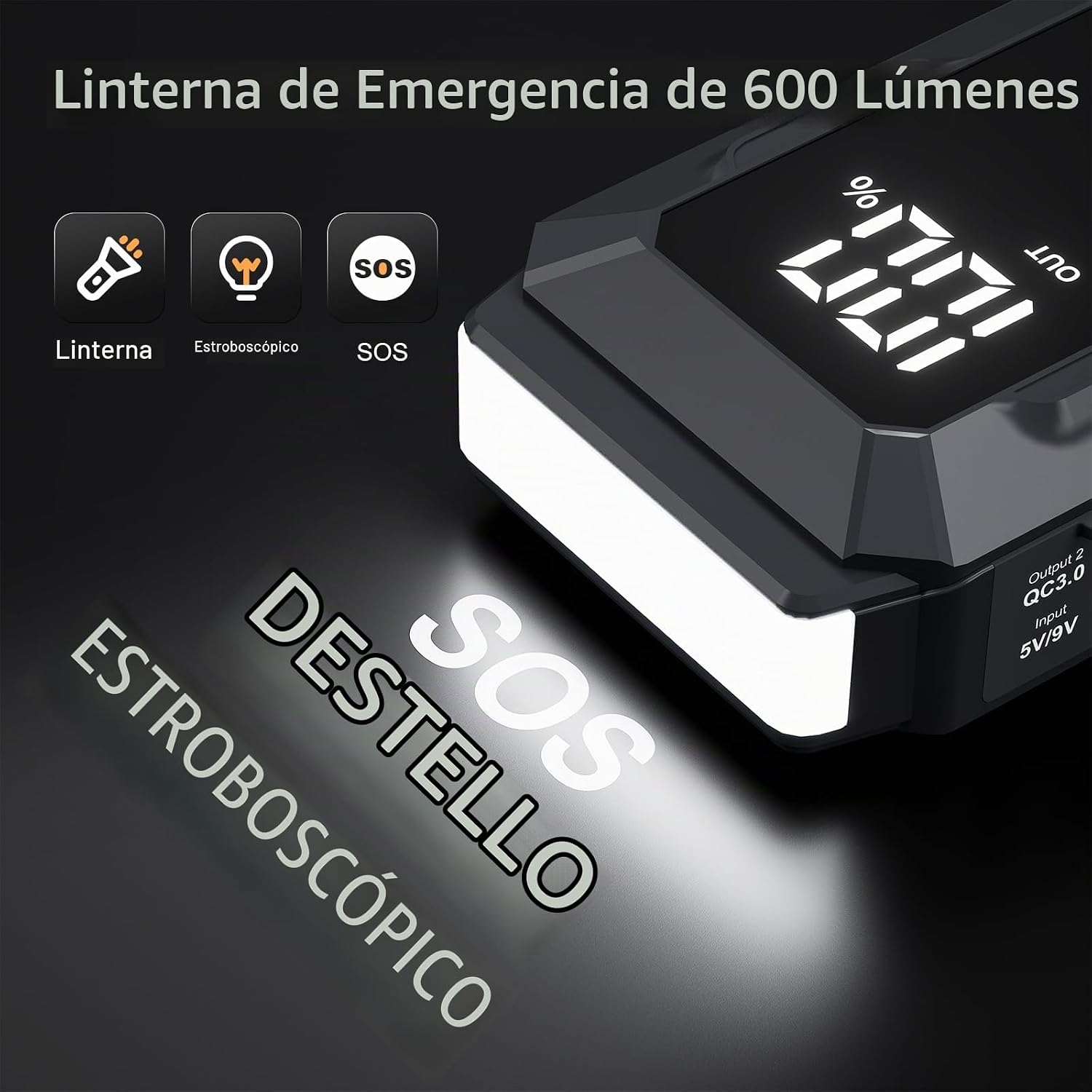 Povasee Arrancador de 4000 amperios, arrancador de batería de 12 vo...