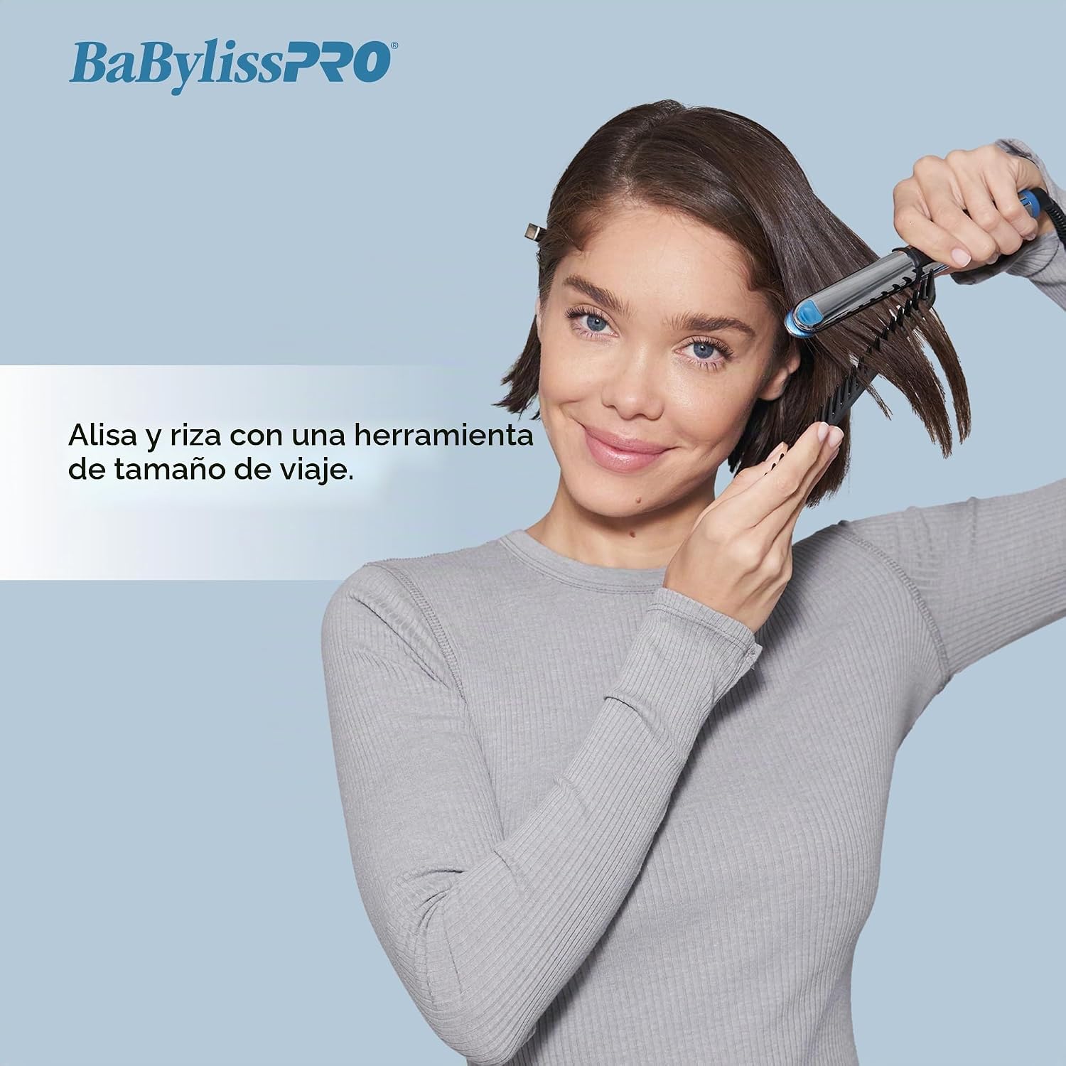 Plancha de peinado iónica BaBylissPRO Nano Titanium Prima2000, mini...