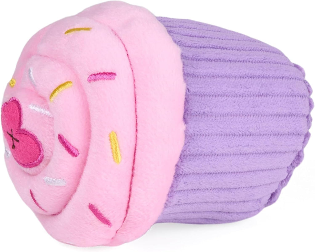 ZippyPaws Cupcake de cumpleaños - Juguetes chirriantes para mantene...