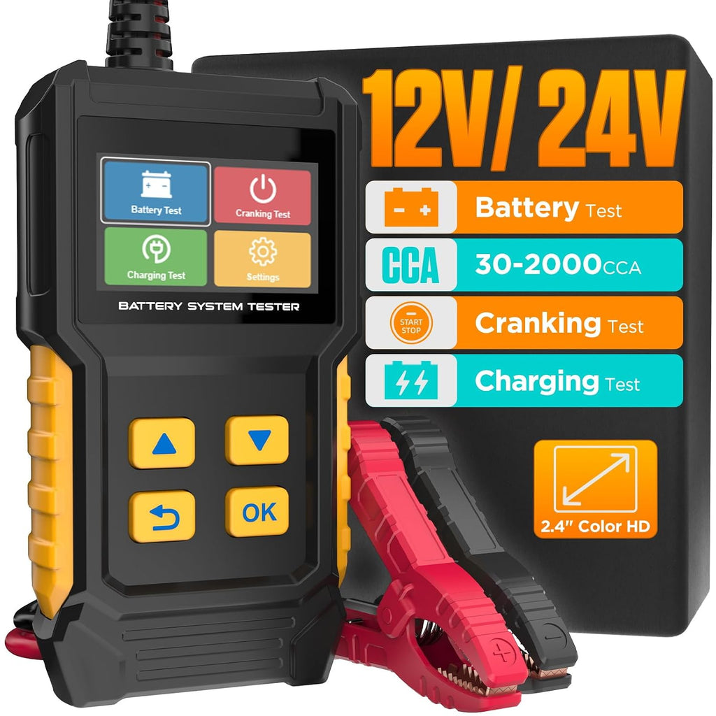 Probador de batería de coche 12V 24V Probador de carga de batería a...