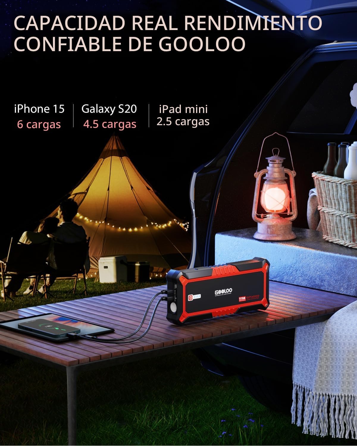 GOOLOO GP4000 - Arrancador de batería de coche de pico de 4000 A, b...