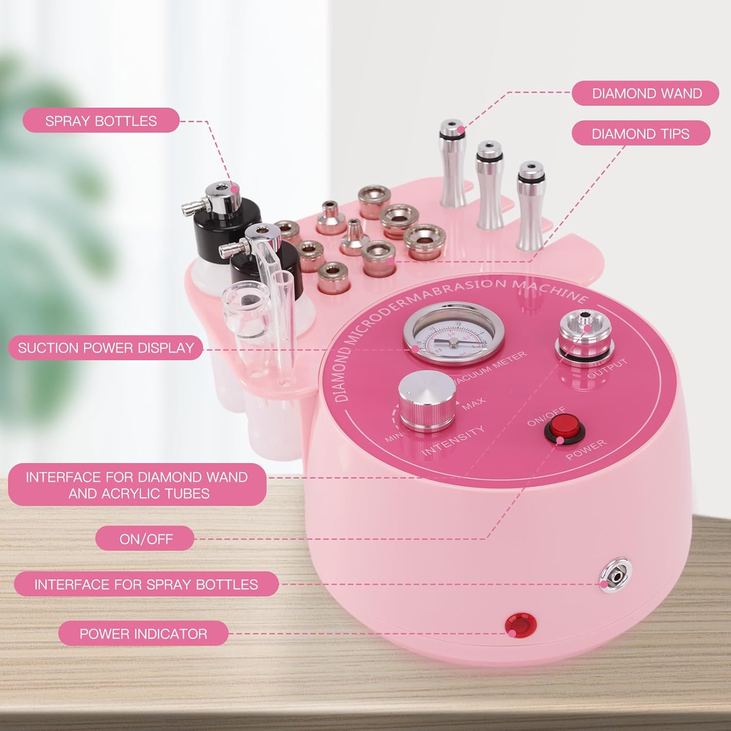 Beauty Star - Máquina de microdermoabrasión de diamante 3 en 1, máq...