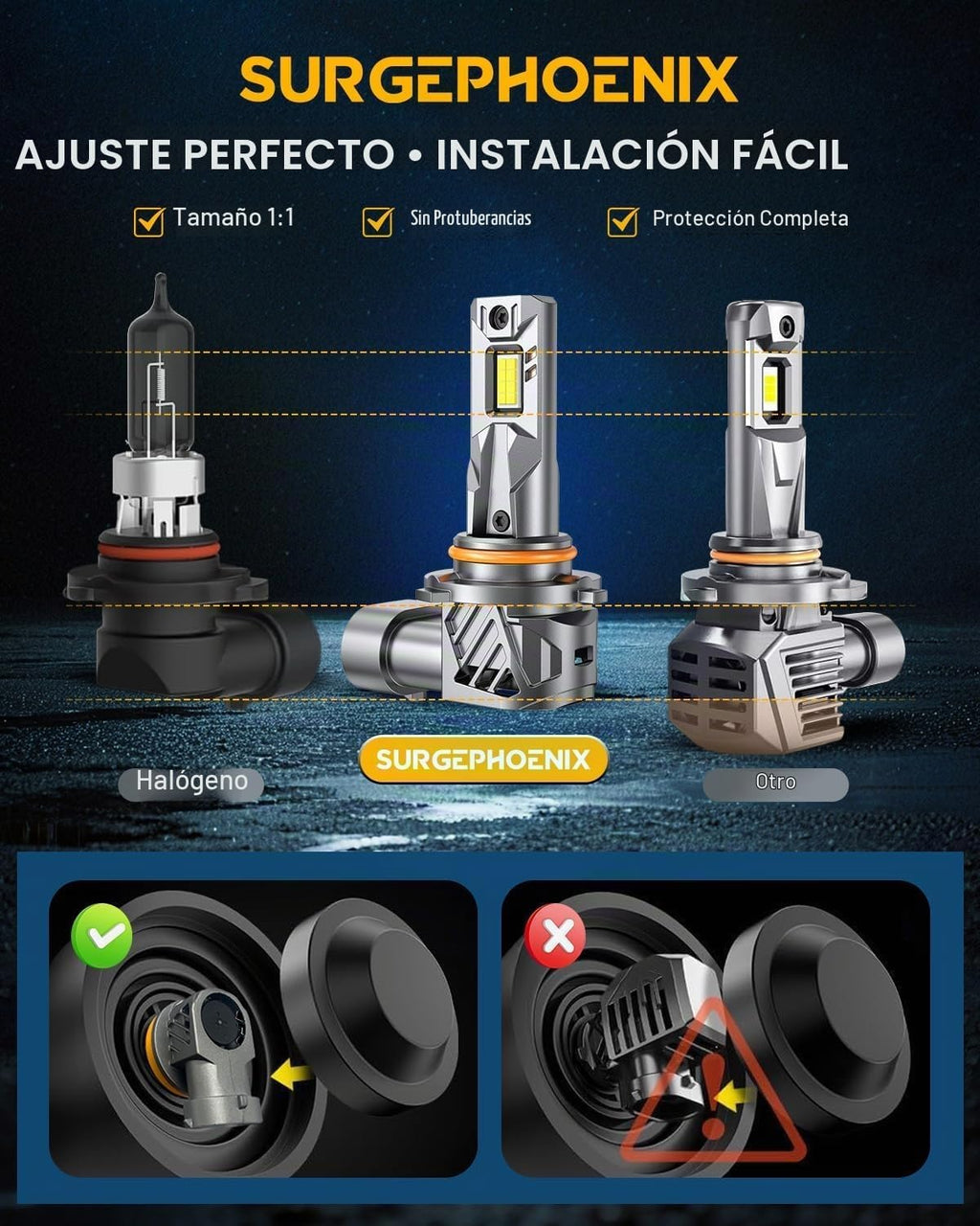 Combo de bombillas H11\/H8\/H9 y 9005\/HB3, 180000LM, 1000% más bri...