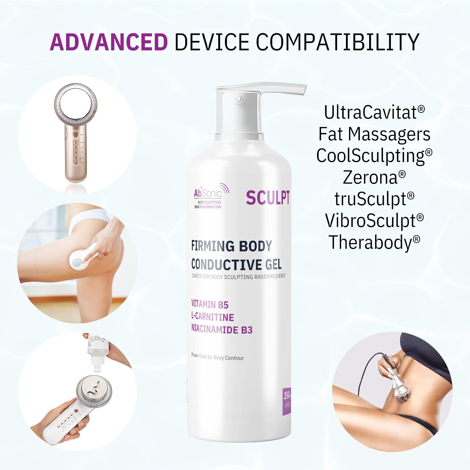 Absonic Sculpt - Gel conductor de cavitación reafirmante, gel tonif...