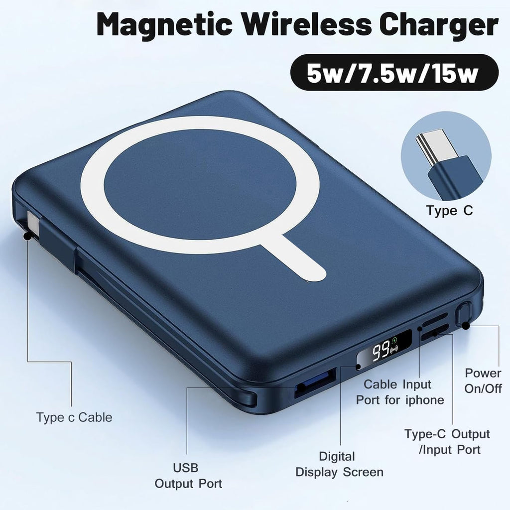 Azmuth Cargador portátil MagSafe, banco de energía magnético de 100...
