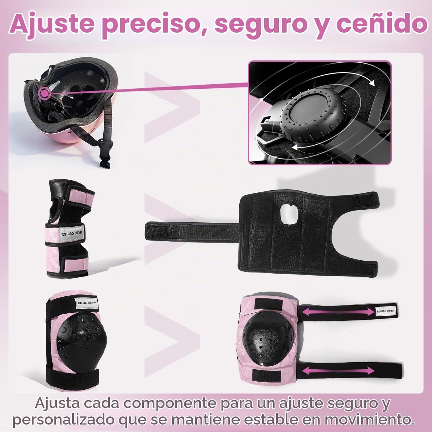 RollingBunny Juego de equipo de protección de patinaje para adultos...