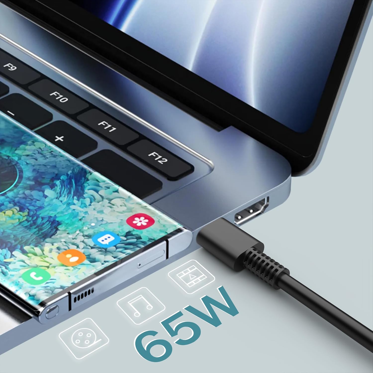 YBRUZRUB Cargador universal para portátil USB C de 65 W y 45 W, com...