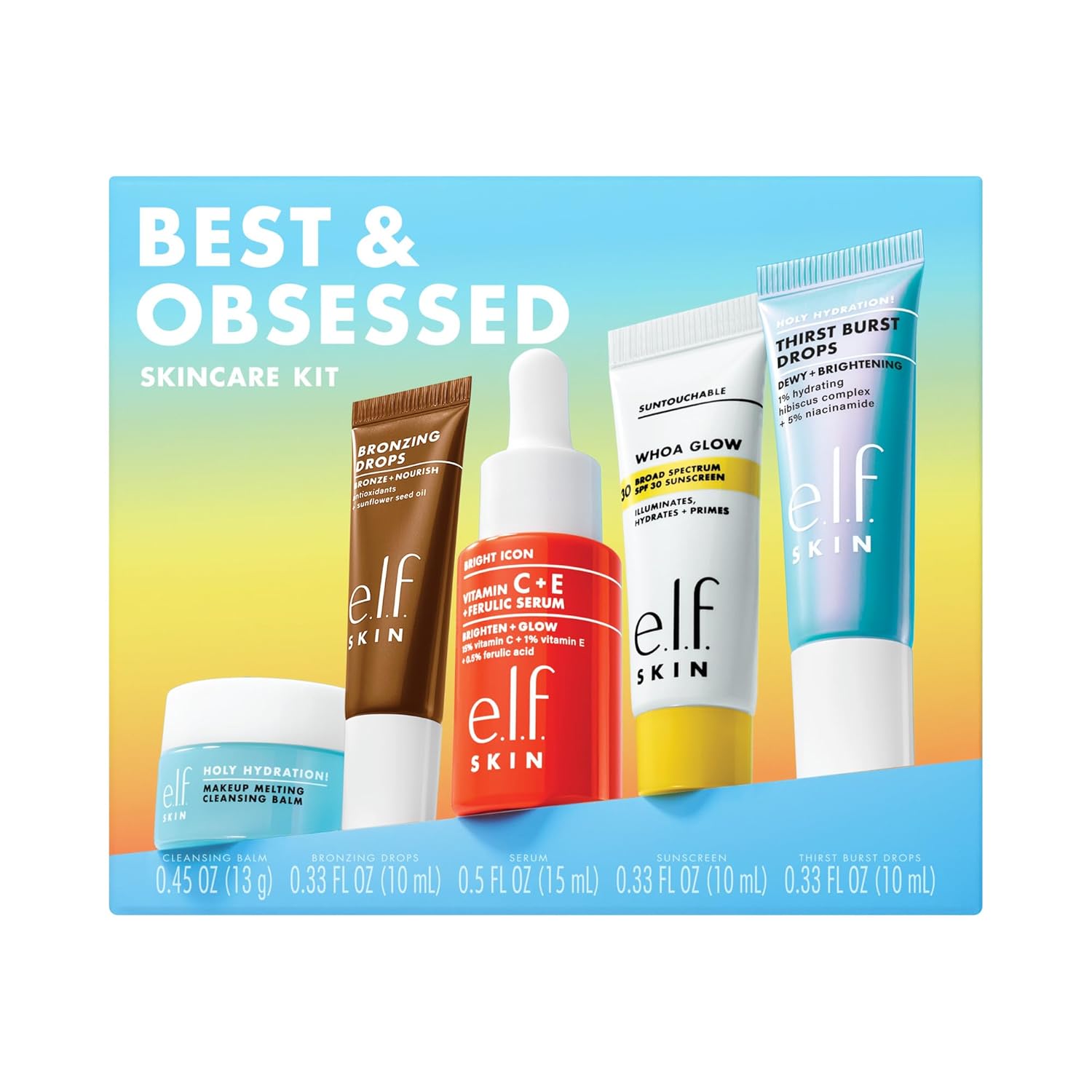 e.l.f. SKIN Best &amp; Obsessed - Kit de cuidado de la piel, remove...