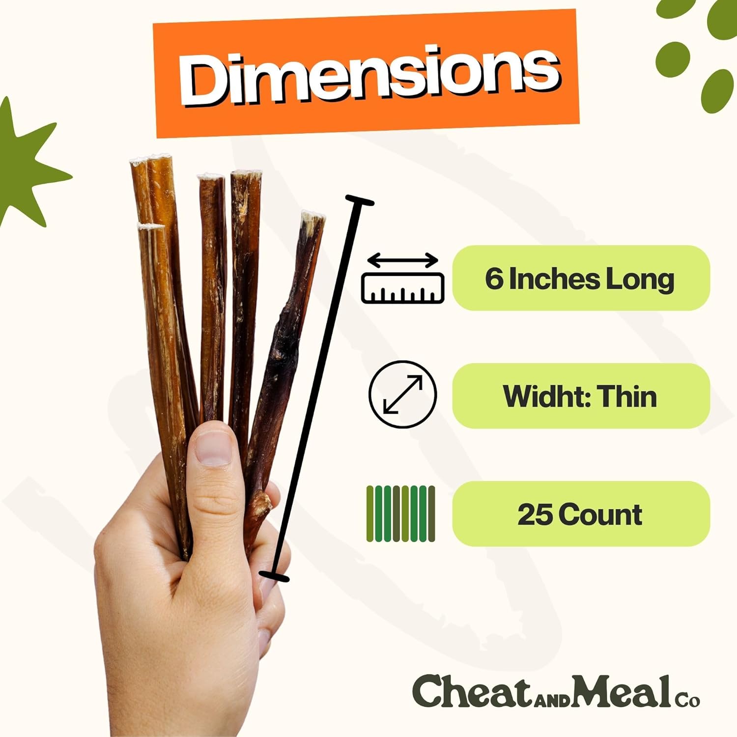 Cheat and Meal Co Bully Sticks para perros pequeños, juguetes masti...