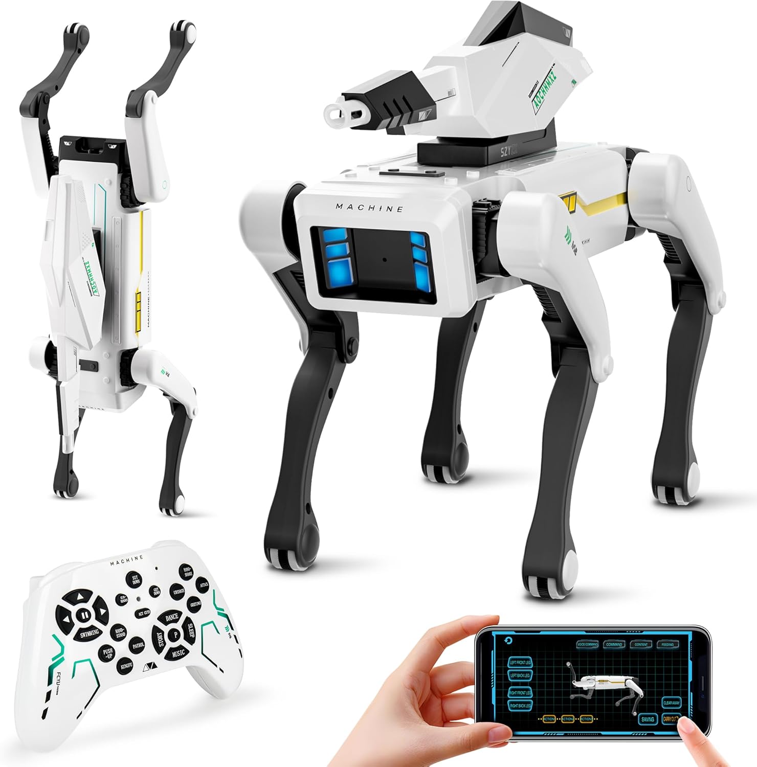 Dingdongwu Shoot Robot Dog - Mascota interactiva STEM con control d...