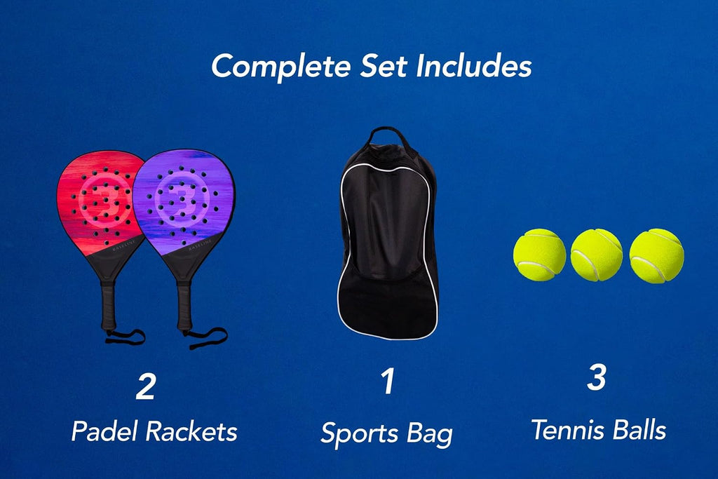 Juego de 2 raquetas de pádel para 2 jugadores con bolsa y 3 pelotas...