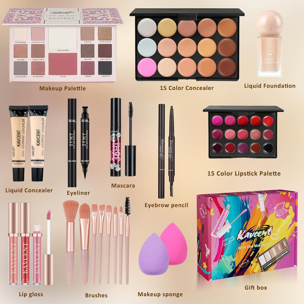 Kit de maquillaje para mujeres, kit completo de maquillaje para ado...