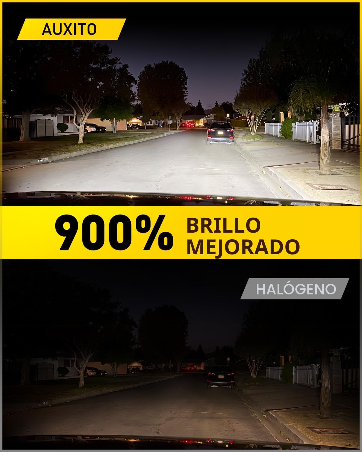 AUXITO Bombilla LED H11 9005, 900% ultra brillante, luz de 6500 K 6...