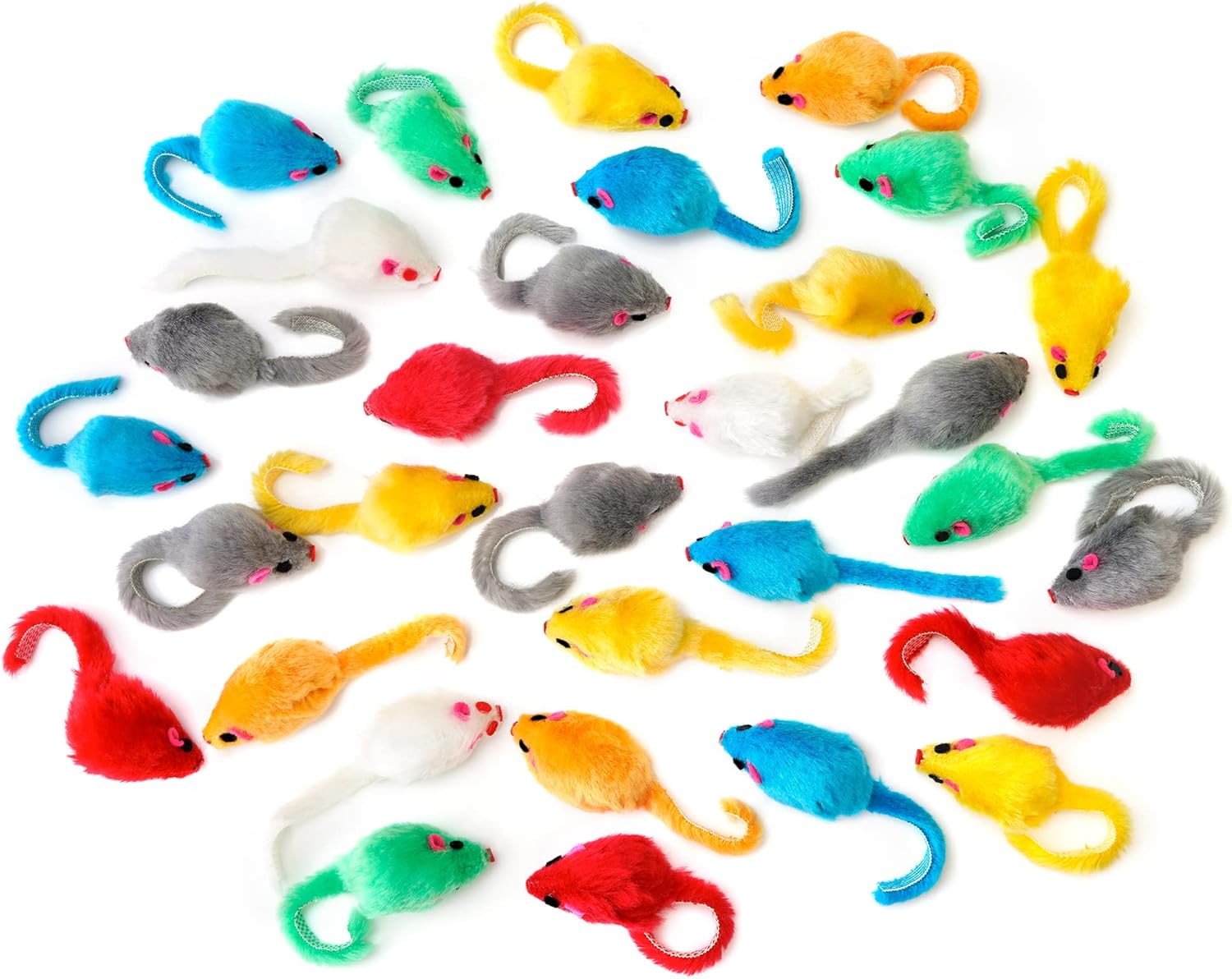 CHIWAVA 60 piezas de 4.1 pulgadas de juguete de gato peludo ratones...