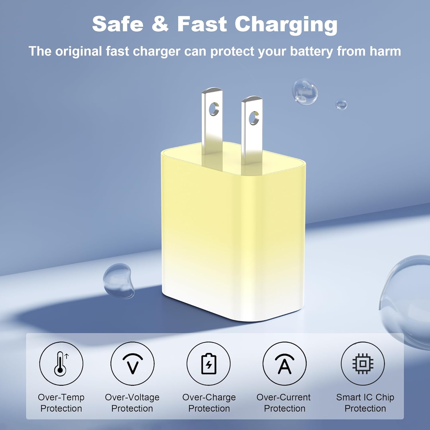 GREPHONE Cargador para iPhone de carga rápida, Cargador de pared US...