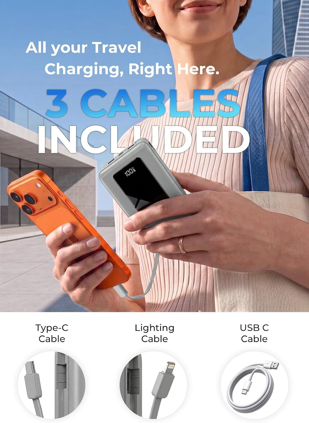 JKELAR Cargador portátil esencial de 50000 mAh para viajes, campame...