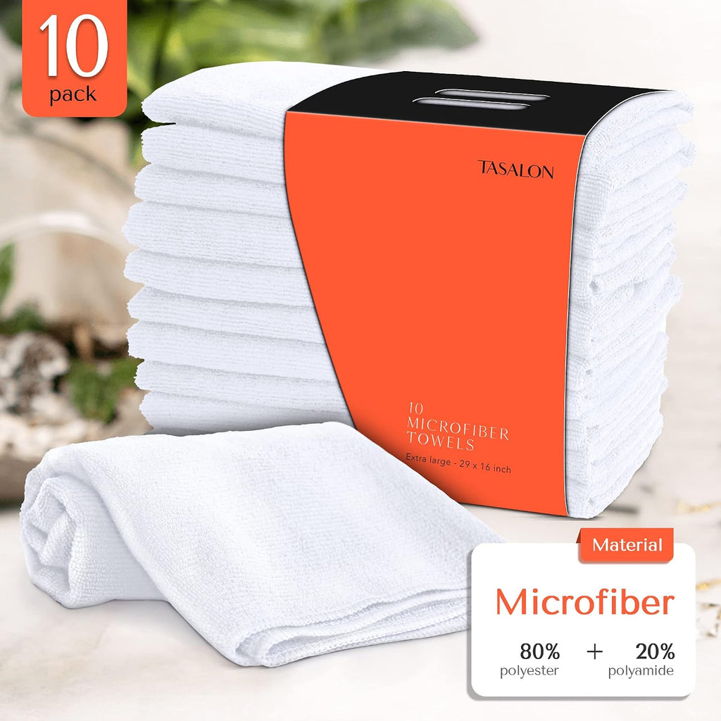 TASALON Toalla de microfibra para el pelo para salón, paquete de 10...