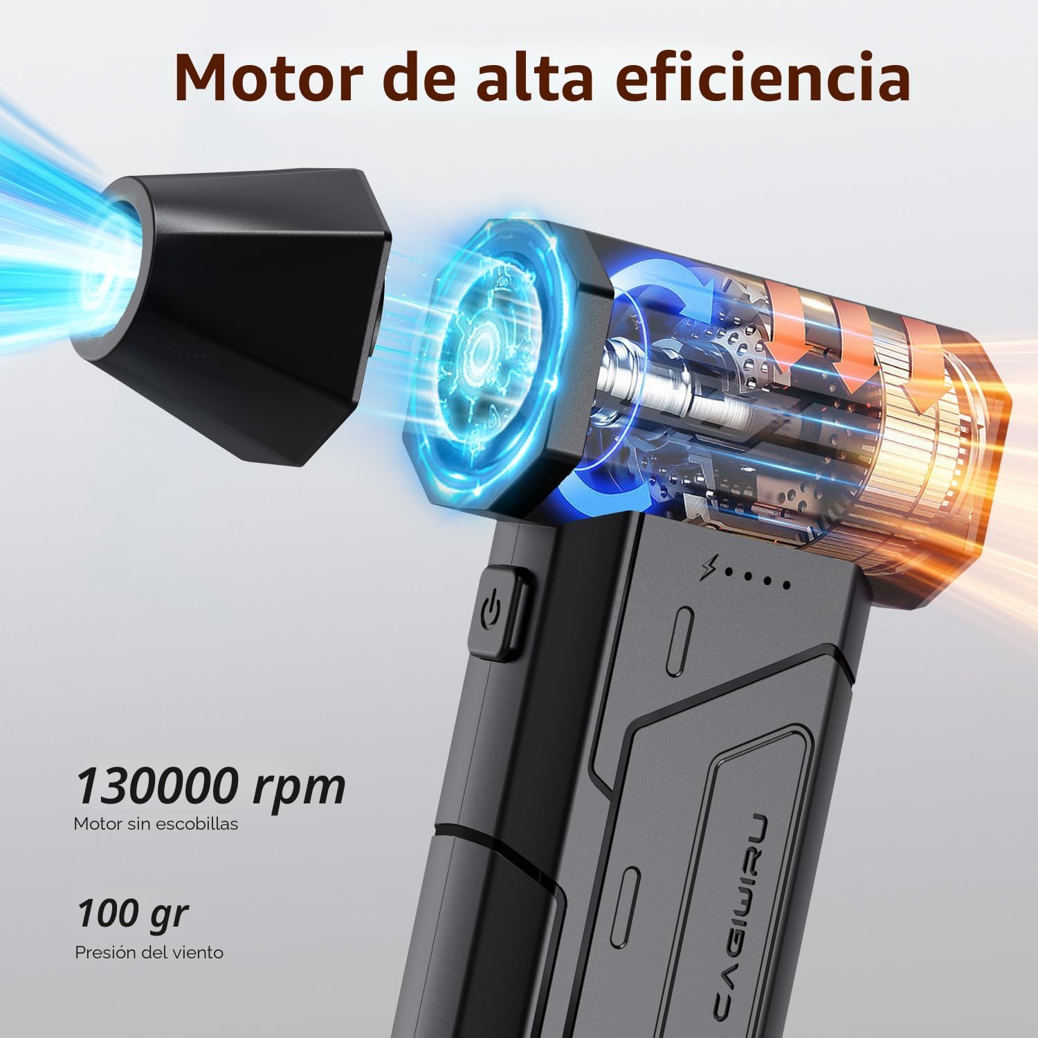 Limpiador de Aire Comprimido, Plumero de Aire Inalámbrico de 130000...