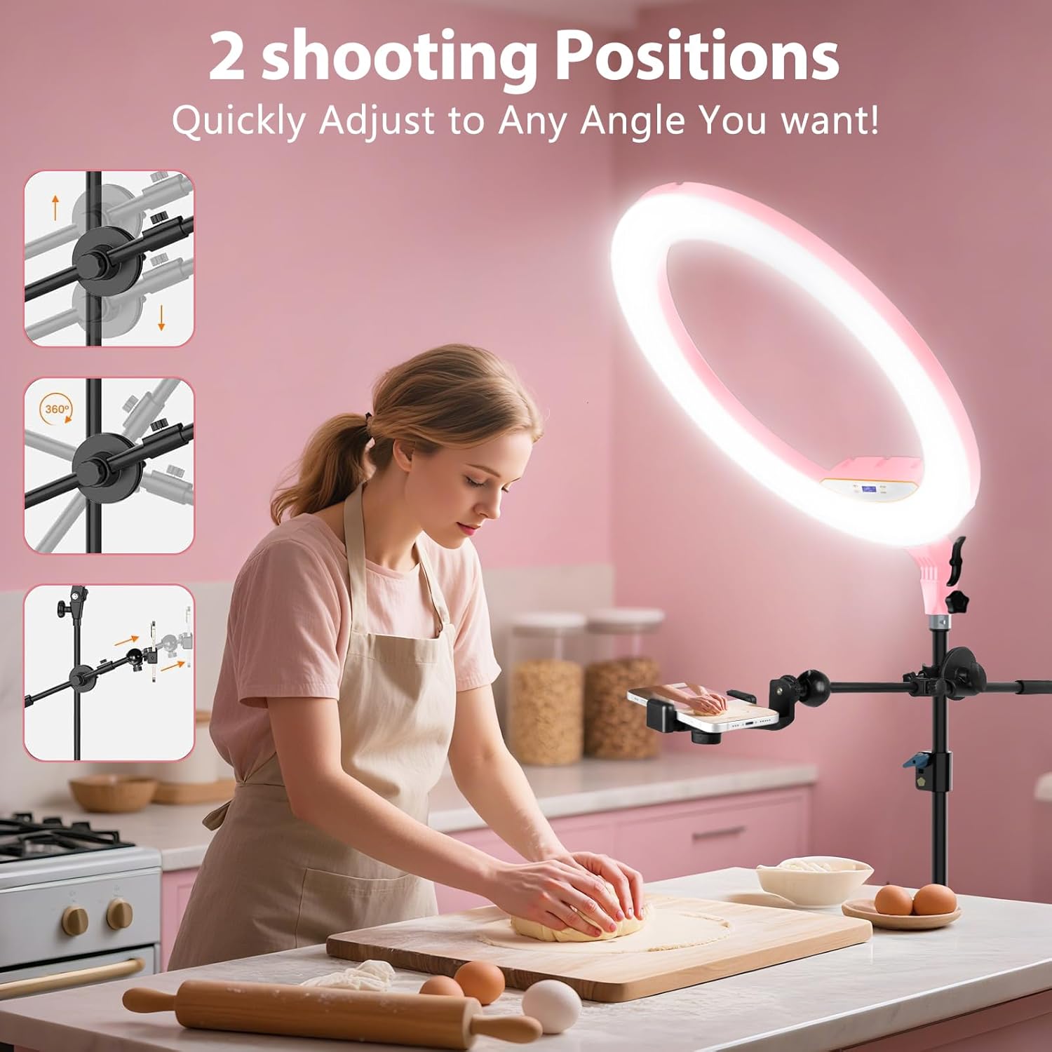 Kit de Luz de Anillo con Soporte de 22 Pulgadas: Luz de Anillo Prof...