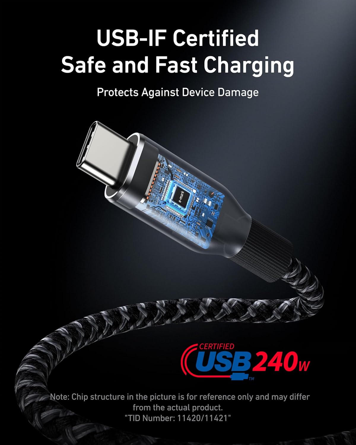 Anker Prime - Cable USB C a USB C, cable de carga rápida de 240 W,...