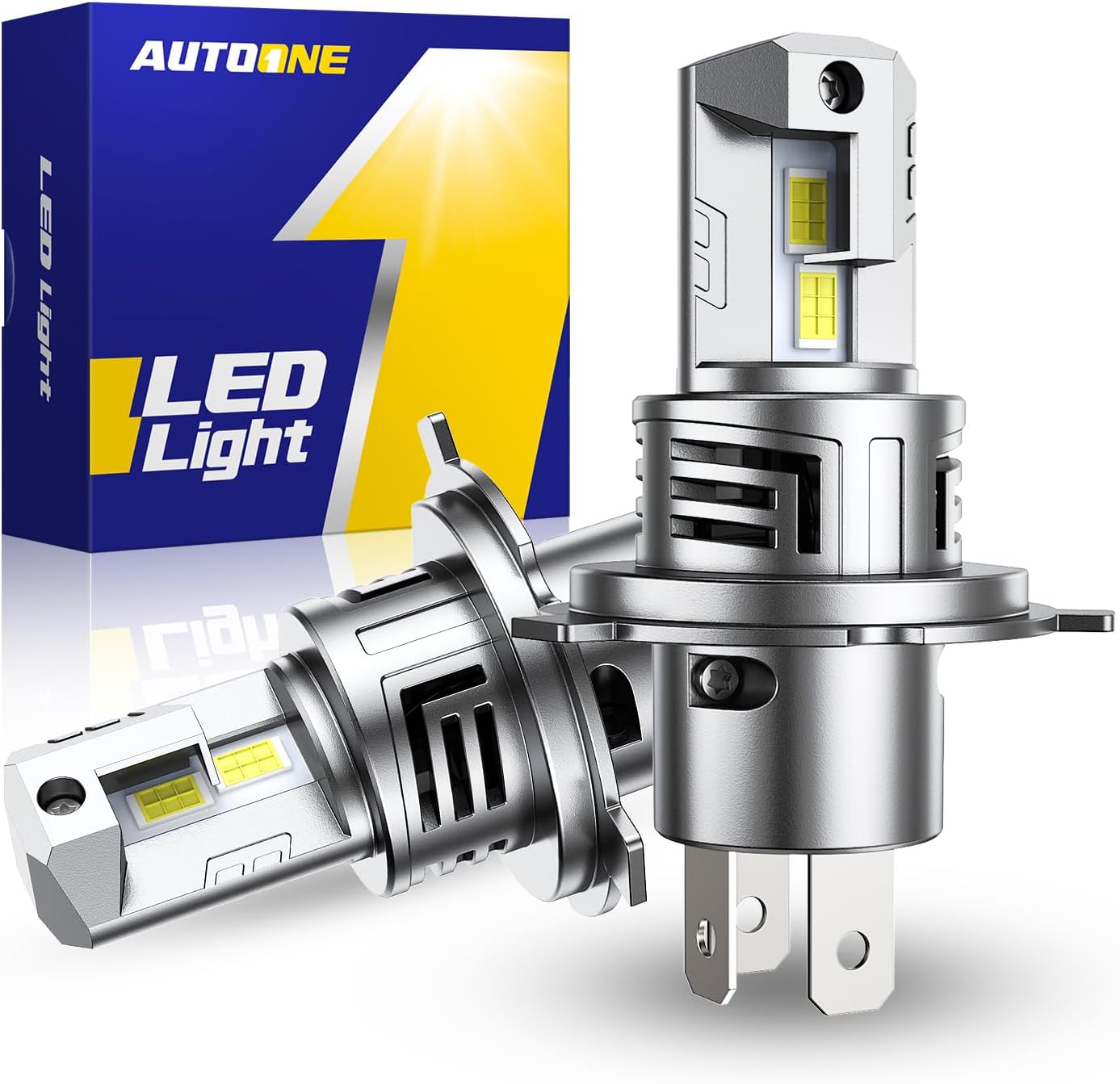 AUTOONE 9003 H4 HB2 Bombilla LED, 50000LM 900% de brillo, diseño co...
