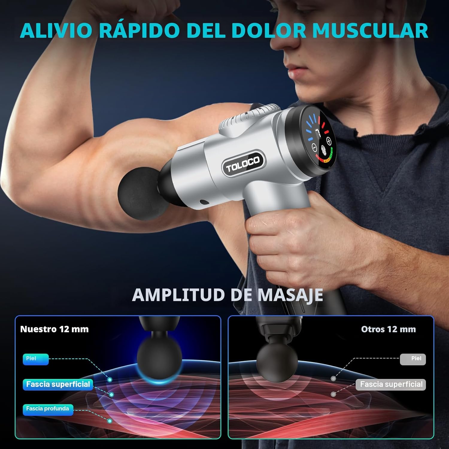 TOLOCO - Pistola de masaje muscular de percusión para deportistas,...