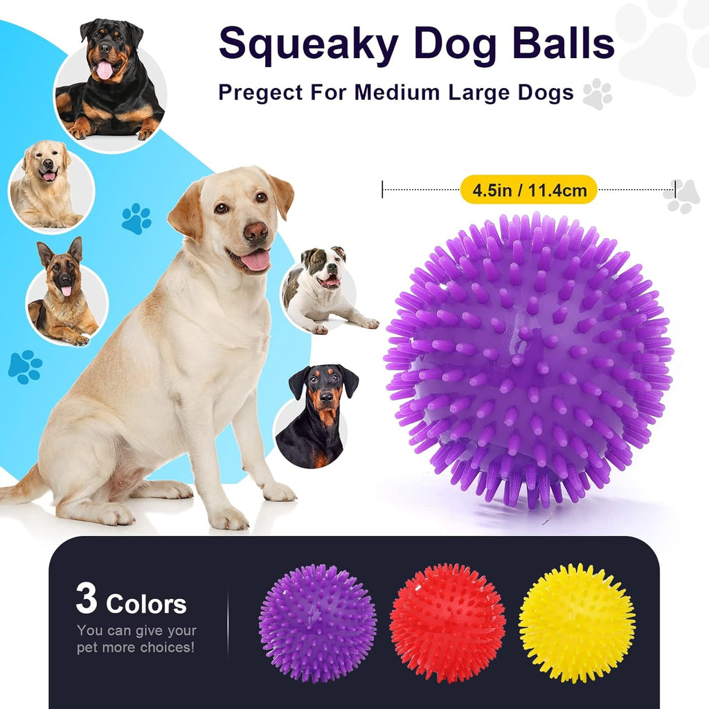 VITEVER 3 Colores 4.5\u201D Bolas de Masticación para Perros con So...