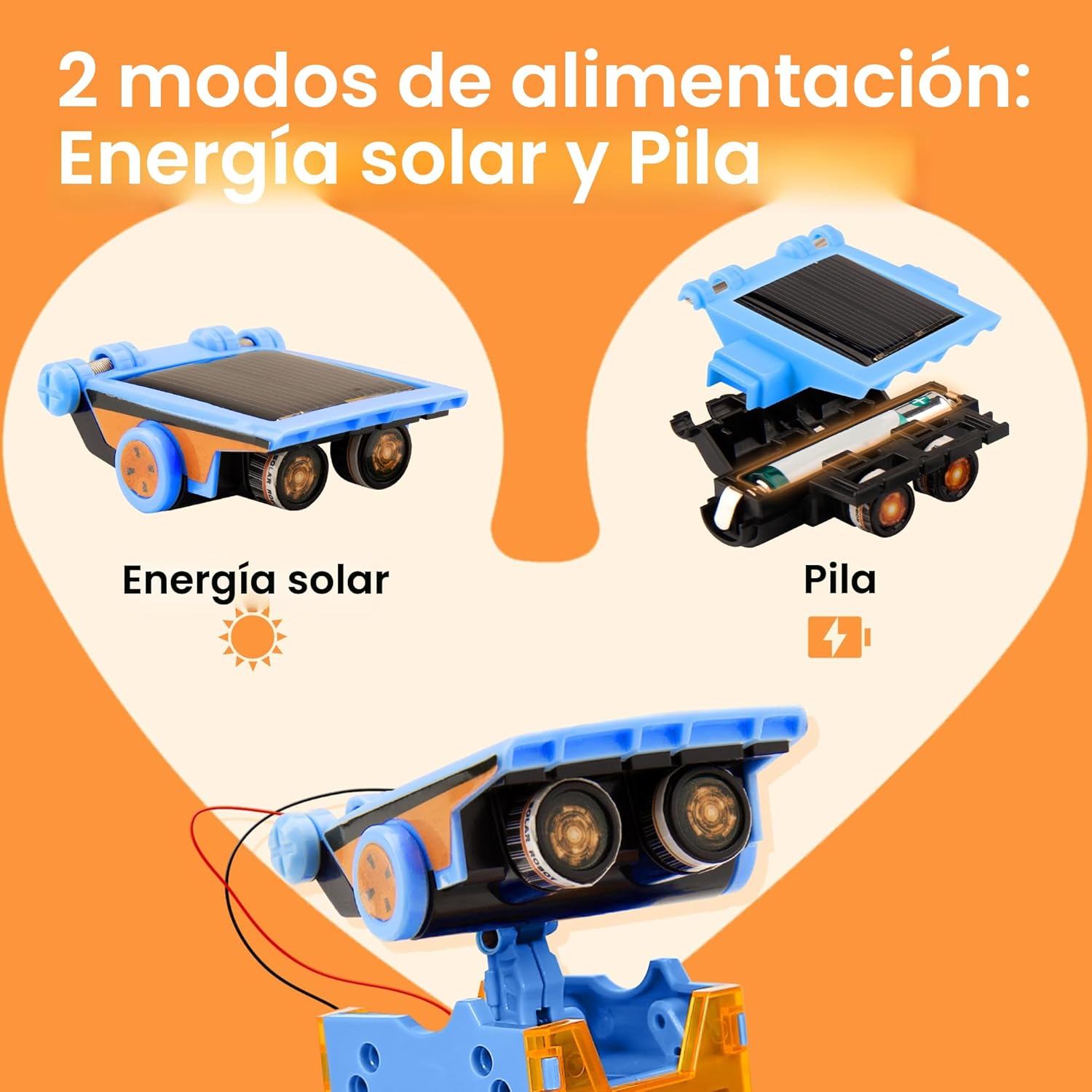 Sillbird Kit de robot de construcción solar, regalo STEM para niños...
